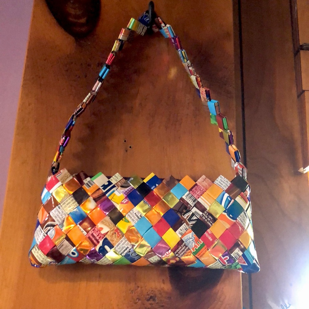 Candy wrapper purse, barely used, like new condition.